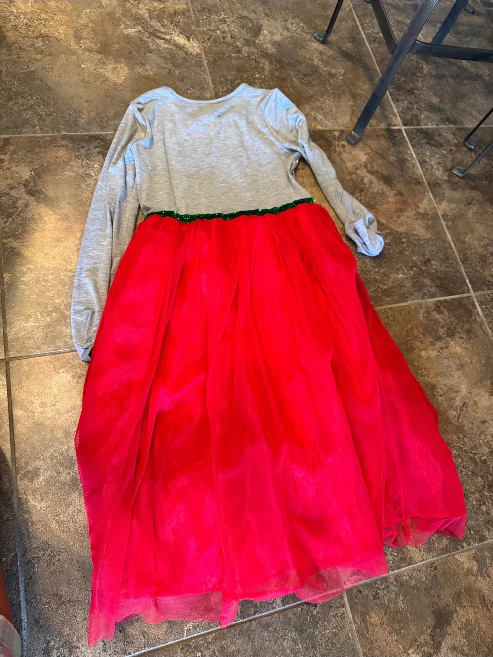NWT Peanuts Red Tulle Christmas Holiday Winter Dress with Gray Snoopy Top